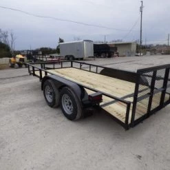 6.4' X 14' Tandem Axle Dovetail Utility Trailer With Gate & Lights -Cheap Trailers Store p1200214 1