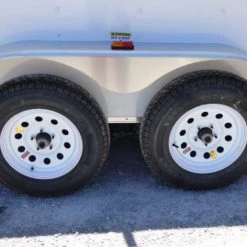 7x14 Enclosed Trailer White V-Nose Ladder Racks (2) 3500lb Axles -Cheap Trailers Store p1250438edited 1