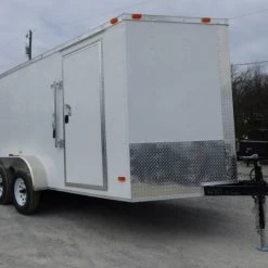 Enclosed Trailer 7'x14' White - V-Nose Lawn Mower Cargo Trailer 18 Enclosed Trailer 7'x14' White - V-Nose Lawn Mower Cargo Trailer -Cheap Trailers Store p1300102 1