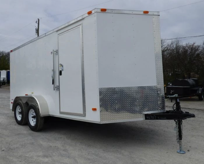 Enclosed Trailer 7'x14' White - V-Nose Lawn Mower Cargo Trailer 8 Enclosed Trailer 7'x14' White - V-Nose Lawn Mower Cargo Trailer - Image 6