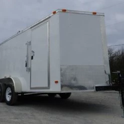 Enclosed Trailer 7'x14' White - V-Nose Lawn Mower Cargo Trailer 15 Enclosed Trailer 7'x14' White - V-Nose Lawn Mower Cargo Trailer -Cheap Trailers Store p1300103 1
