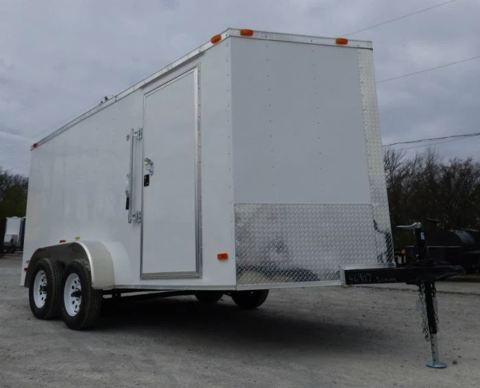 Enclosed Trailer 7'x14' White - V-Nose Lawn Mower Cargo Trailer 5 Enclosed Trailer 7'x14' White - V-Nose Lawn Mower Cargo Trailer - Image 3