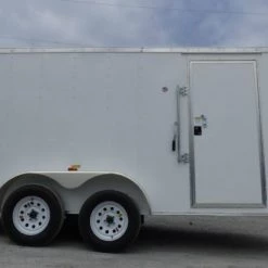 Enclosed Trailer 7'x14' White - V-Nose Lawn Mower Cargo Trailer 17 Enclosed Trailer 7'x14' White - V-Nose Lawn Mower Cargo Trailer -Cheap Trailers Store p1300104 1