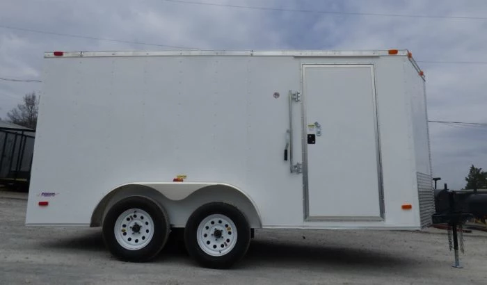 Enclosed Trailer 7'x14' White - V-Nose Lawn Mower Cargo Trailer 7 Enclosed Trailer 7'x14' White - V-Nose Lawn Mower Cargo Trailer - Image 5
