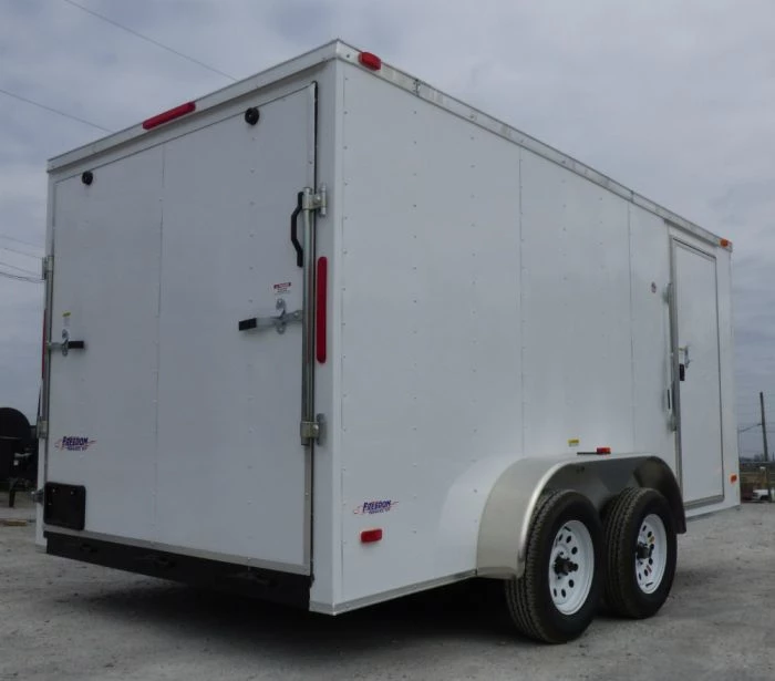 Enclosed Trailer 7'x14' White - V-Nose Lawn Mower Cargo Trailer 6 Enclosed Trailer 7'x14' White - V-Nose Lawn Mower Cargo Trailer - Image 4
