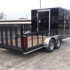 Enclosed Utility Hybrid Trailer 7'x18' with Side Ramp- Lawn Mower Equipment Hauler -Cheap Trailers Store p1330467 1