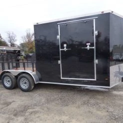 Enclosed Utility Hybrid Trailer 7'x18' with Side Ramp- Lawn Mower Equipment Hauler -Cheap Trailers Store p1330469 1