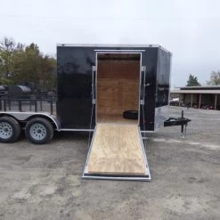 Enclosed Utility Hybrid Trailer 7'x18' with Side Ramp- Lawn Mower Equipment Hauler -Cheap Trailers Store p1330470 1