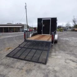 Enclosed Utility Hybrid Trailer 7'x18' with Side Ramp- Lawn Mower Equipment Hauler -Cheap Trailers Store p1330494 1