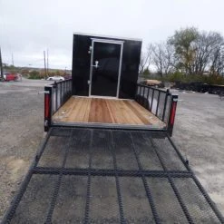 Enclosed Utility Hybrid Trailer 7'x18' with Side Ramp- Lawn Mower Equipment Hauler -Cheap Trailers Store p1330496 1