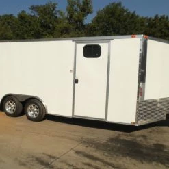 Enclosed Trailer 8.5'x18' White - Car ATV Bike Hauler - 3500 lb Axles -Cheap Trailers Store p8190131 1 2 1