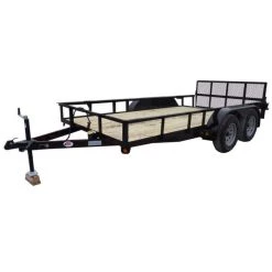 6.4' X 14' Tandem Axle Dovetail Utility Trailer With Gate & Lights