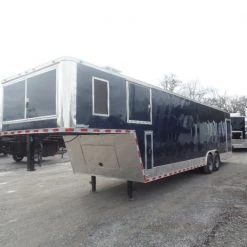 Enclosed 8.5x36' Custom Indigo Blue Goose-Neck Trailer -Cheap Trailers Store sam 0539 1