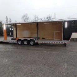 Black/Orange 8.5x36' Goosneck Enclosed Trailer -Cheap Trailers Store sam 0591 2 1
