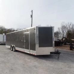 Enclosed 8.5x28 Med. Charcoal Equipment Trailer 21 Enclosed 8.5x28 Med. Charcoal Equipment Trailer -Cheap Trailers Store sam 0944 1 2
