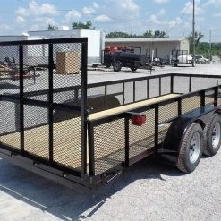 Utility Trailer 6.4 x 18 Straight Deck 2ft Mesh Sides -Cheap Trailers Store sam 3268 1 1