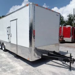 Custom Enclosed Trailer 8.5 X 24 White -Cheap Trailers Store sam 3580 2