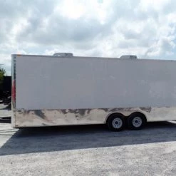 Custom Enclosed Trailer 8.5 X 24 White -Cheap Trailers Store sam 3583 2