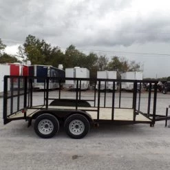 Utility Trailer 6.4' X 14' With 4ft Rails and 3500lb Axles -Cheap Trailers Store sam 4687 2