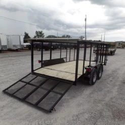 Utility Trailer 6.4' X 14' With 4ft Rails and 3500lb Axles -Cheap Trailers Store sam 4698 2