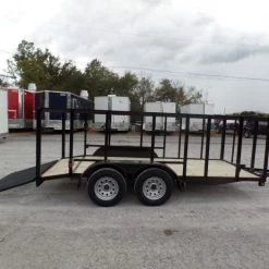 Utility Trailer 6.4' X 14' With 4ft Rails and 3500lb Axles -Cheap Trailers Store sam 4699 1