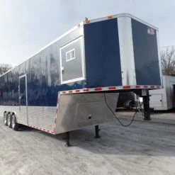 Enclosed Trailer 8.5' X 36' Indigo Blue Gooseneck Motorcycle Hauler -Cheap Trailers Store sam 5695 1
