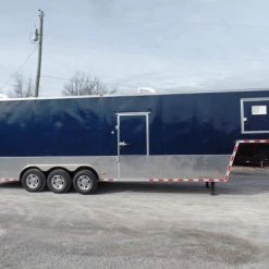 Enclosed Trailer 8.5' X 36' Indigo Blue Gooseneck Motorcycle Hauler -Cheap Trailers Store sam 5706 1