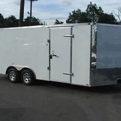 Enclosed Trailer 8.5'x18' White - Motorcycle Car Equipment Hauler