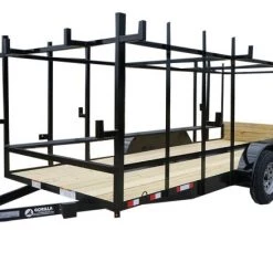 6.4x16 Straight Deck Tandem Utility Trailer 4.5ft Ladder Racks