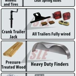 Utility Trailer 6.4x16 Dove Tail Double Axle Includes Gate and Trimmer Racks