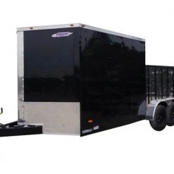 Enclosed Utility Hybrid Trailer 7'x18' with Side Door- Lawn Mower Equipment Hauler